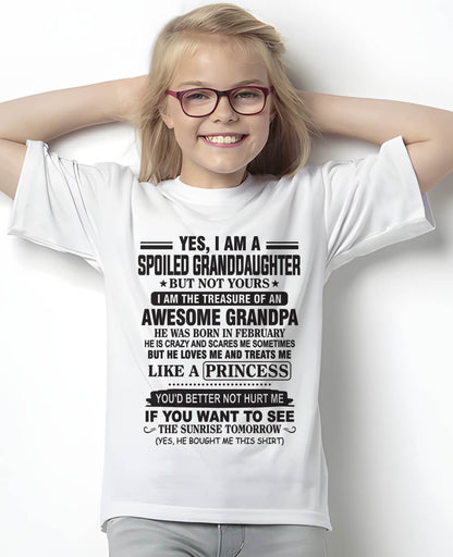 FEBRUARY - A SPECIAL SHIRT FOR MY GRANDDAUGHTER , LOVED LIKE A PRINCESS BY GRANDPA - FROM GRANDPA - TLEE02 (SKU10-119-02)