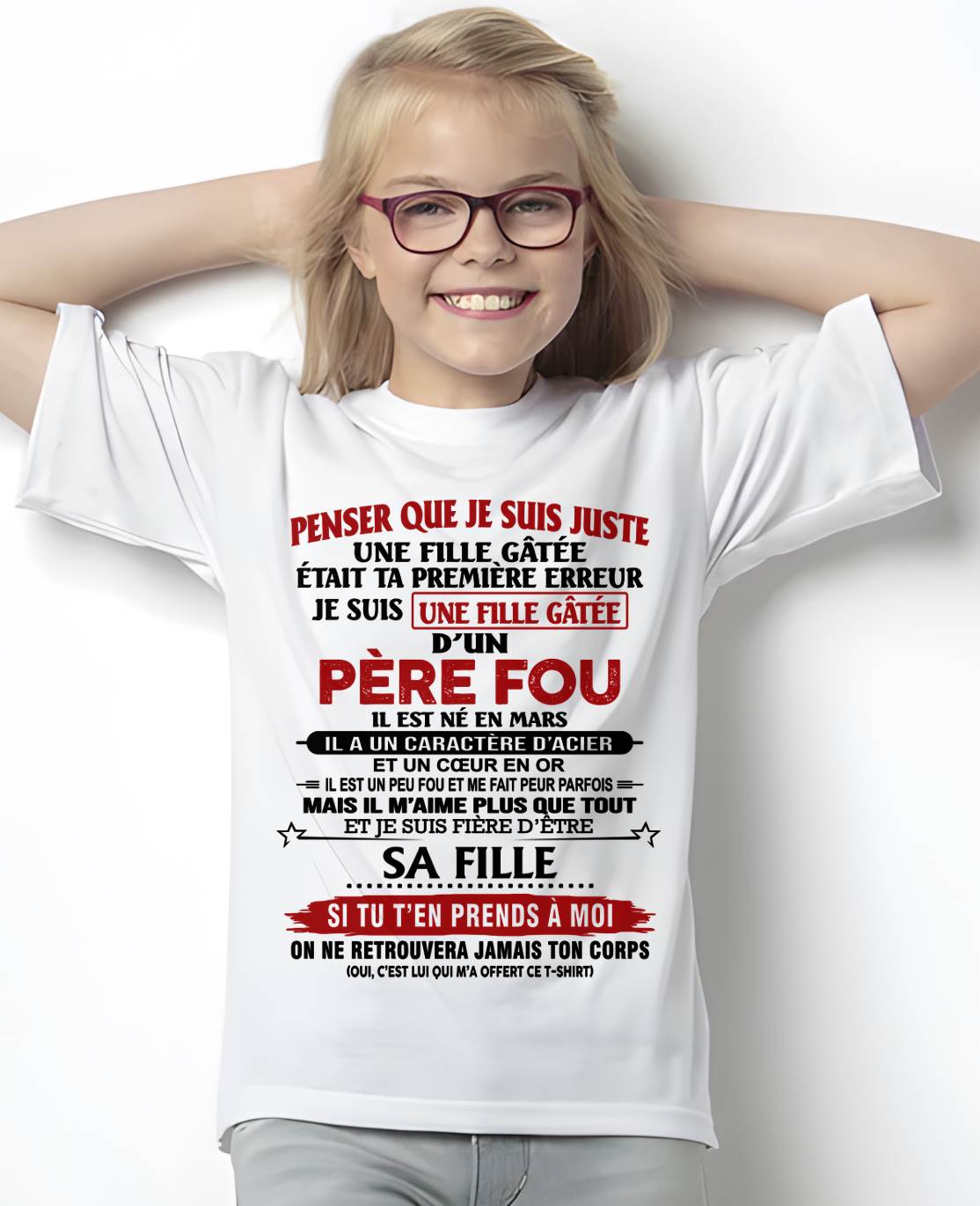 MARS / PAPA FOU, FILLE GÂTÉE - CADEAU DE PAPA - TLEE03 (SKU2605-354-03)