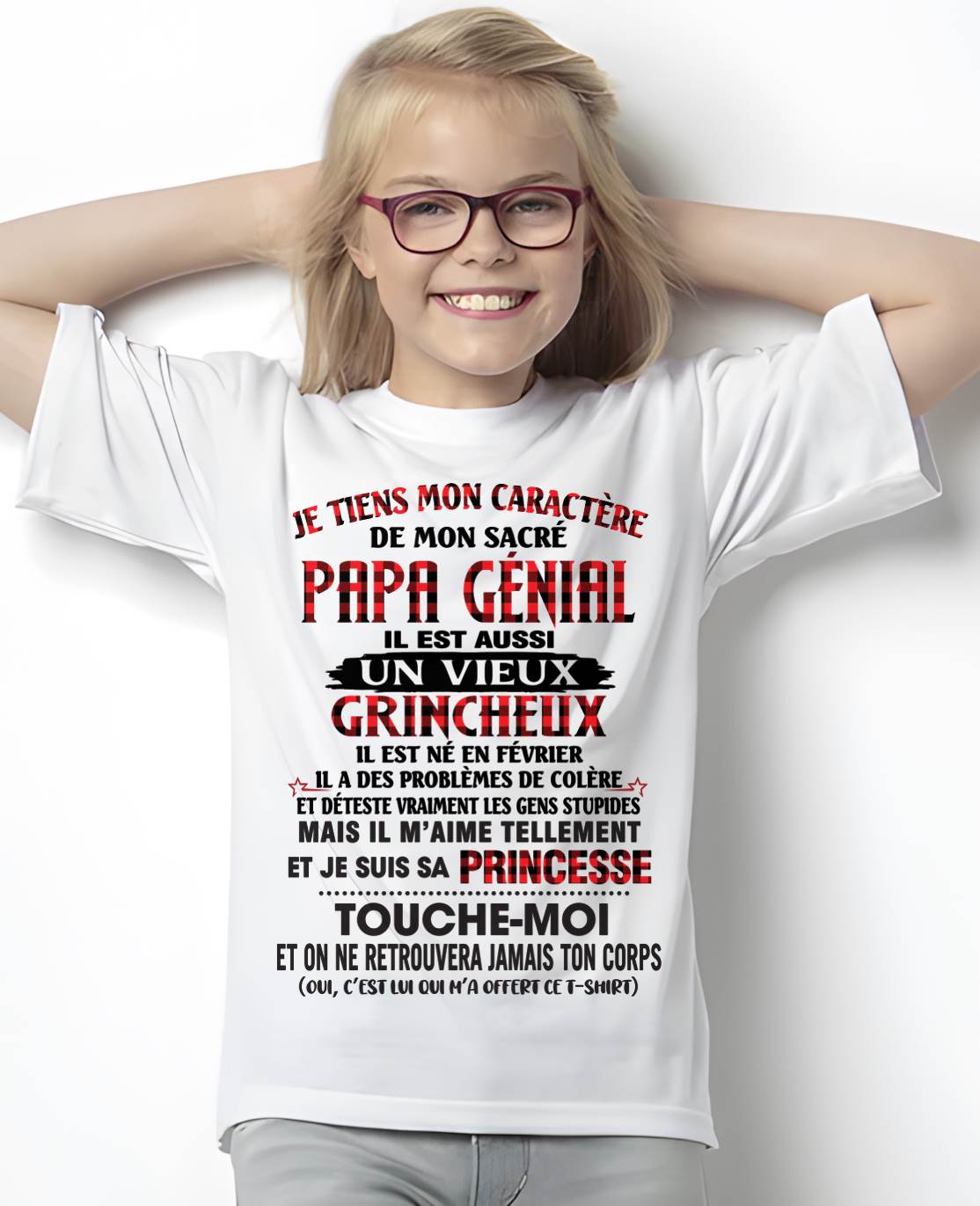 FÉVRIER / FILLE À PAPA GÂTÉE ET FIÈRE - CADEAU DE PAPA - TLEE02 (SKU2605-355-02)
