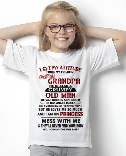 SEPTEMBER - I GET MY ATTITUDE FROM MY FREAKIN’ AWESOME GRANDPA HE IS ALSO A GRUMPY OLD MAN - FROM GRANDPA - TLEE09 (SKU2603-36-09)