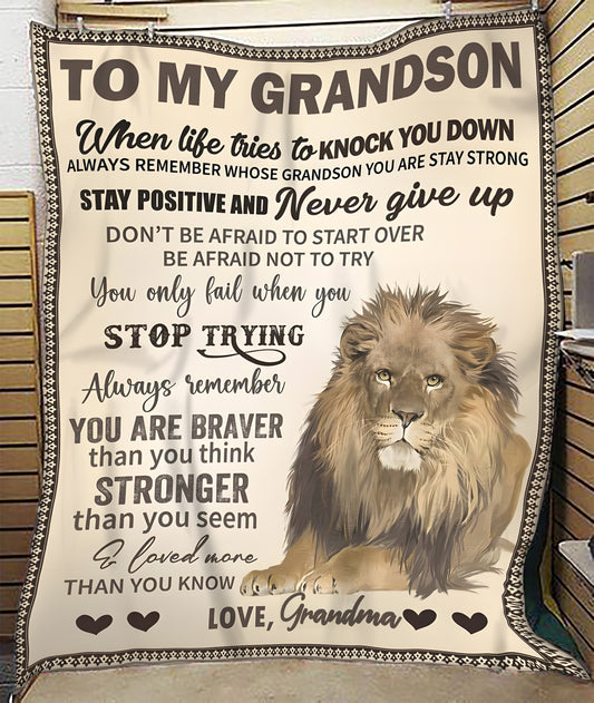 Special Gift For Your Grandson Blanket - From Grandma (SKUB12-192)