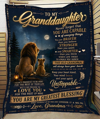 Special Gift For Your Granddaughter Blanket - From Grandma (SKU2606-278)