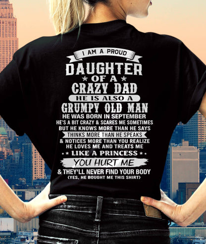 SEPTEMBER - PROUD DAUGHTER OF A CRAZY DAD - FROM DAD - TLEE09 (SKU2606-70-09)