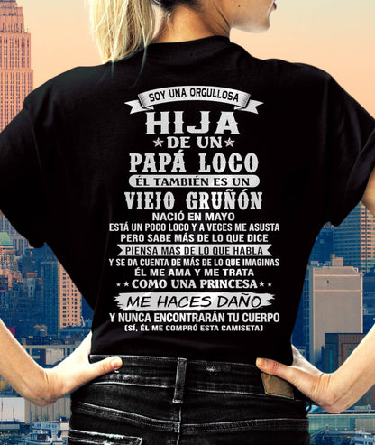 MAYO / HIJA DE UN PAPÁ LOCO SHIRT - REGALO DE PAPÁ  - TLEE05 (SKU2606-229-05)