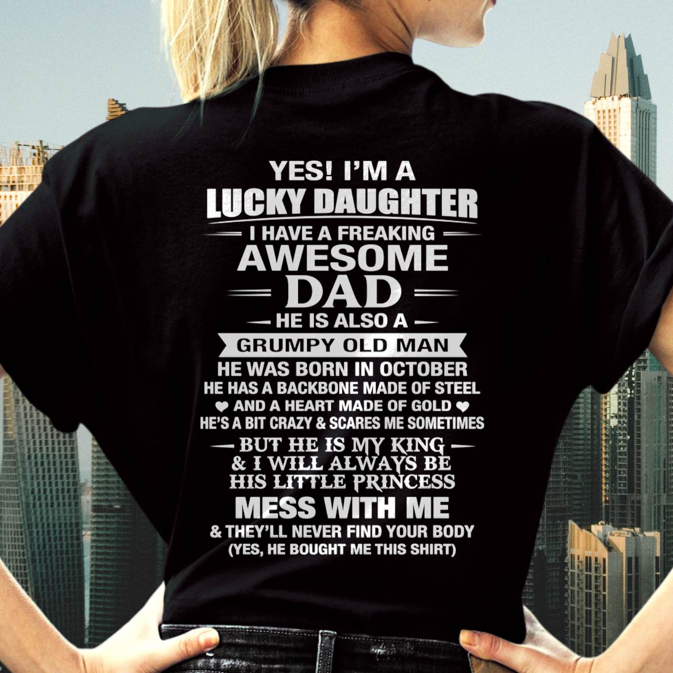 OCTOBER - BEHIND EVERY STRONG GIRL IS AN AWESOME DAD - FROM DAD - TLEE10 (SKU2605-405-10)