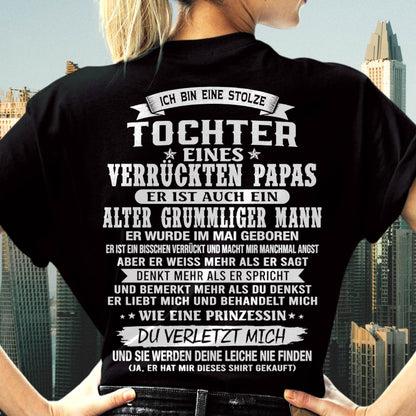 MAI / TOCHTER EINES VERRÜCKTEN PAPAS SHIRT - GESCHENK VOM PAPA  - TLEE05 (SKU2606-230-05)