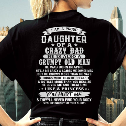 APRIL - PROUD DAUGHTER OF A CRAZY DAD - FROM DAD - TLEE04 (SKU2606-70-04)