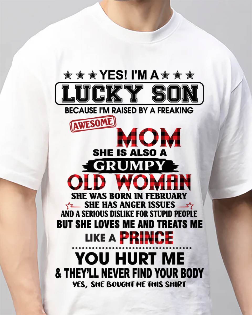 FEBRUARY - LUCKY SON – PROUD TO BE RAISED BY AN AWESOME MOM - FROM MOM - TLEE02 (SKU2603-106-02)