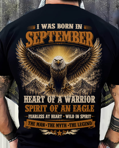 SEPTEMBER BORN WARRIOR EAGLE SHIRT DESIGN - FOR MAN - TLEE09 (SKU2605-225-09)