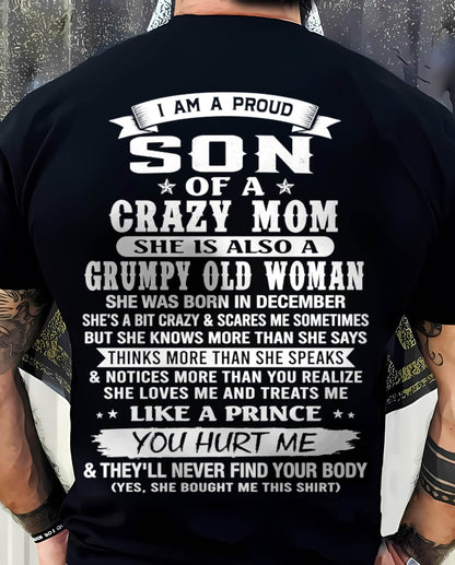 DECEMBER - PROUD SON OF A CRAZY MOM - FROM MOM - TLEE12 (SKU2606-127-12)