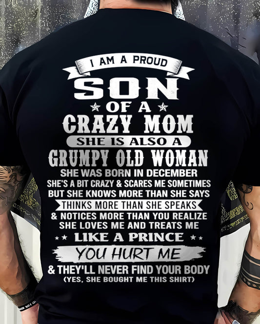 DECEMBER - PROUD SON OF A CRAZY MOM - FROM MOM - TLEE12 (SKU2606-127-12)