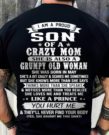 MAY - PROUD SON OF A CRAZY MOM - FROM MOM - TLEE05 (SKU2606-127-05)