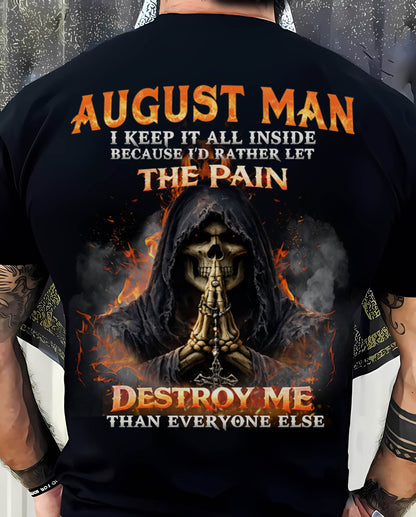 AUGUST MAN SKULL SHIRT – I KEEP IT ALL INSIDE DARK GOTHIC T-SHIRT - FOR MAN - TLEE08 (SKU2604-136-08)
