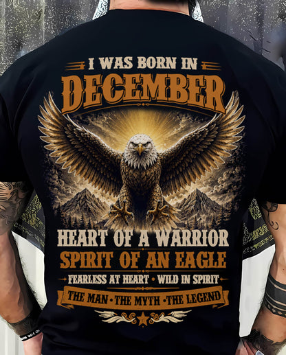 DECEMBER BORN WARRIOR EAGLE SHIRT DESIGN - FOR MAN - TLEE12 (SKU2605-225-12)