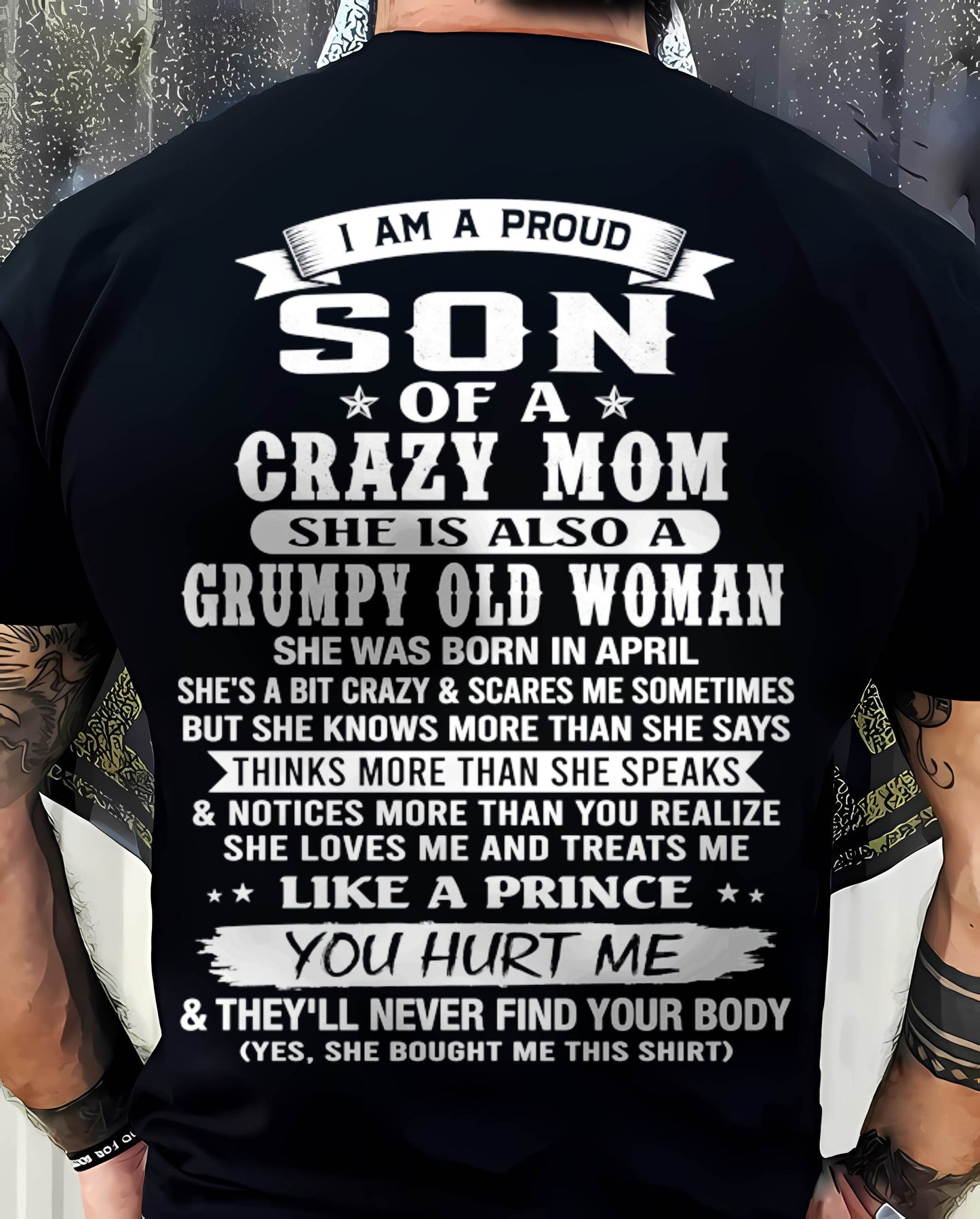 APRIL - PROUD SON OF A CRAZY MOM - FROM MOM - TLEE04 (SKU2606-127-04)