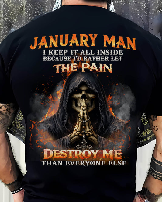 JANUARY MAN SKULL SHIRT – I KEEP IT ALL INSIDE DARK GOTHIC T-SHIRT - FOR MAN - TLEE01 (SKU2604-136-01)