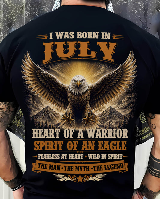 JULY BORN WARRIOR EAGLE SHIRT DESIGN - FOR MAN - TLEE07 (SKU2605-225-07)