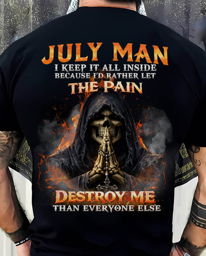 JULY MAN SKULL SHIRT – I KEEP IT ALL INSIDE DARK GOTHIC T-SHIRT - FOR MAN - TLEE07 (SKU2604-136-07)