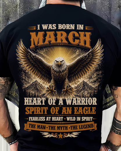 MARCH BORN WARRIOR EAGLE SHIRT DESIGN - FOR MAN - TLEE03 (SKU2605-225-03)