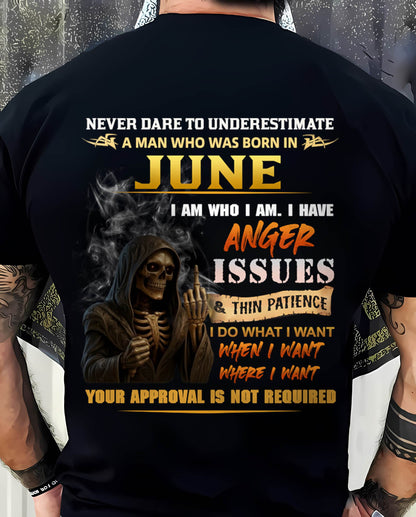 JUNE - NEVER UNDERESTIMATE A MAN WHO KNOWS WHO HE IS - FOR MAN - TLEE06 (SKU26T-01156-06)