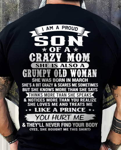MARCH - PROUD SON OF A CRAZY MOM - FROM MOM - TLEE03 (SKU2606-127-03)