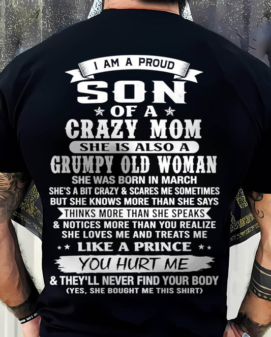 MARCH - PROUD SON OF A CRAZY MOM - FROM MOM - TLEE03 (SKU2606-127-03)