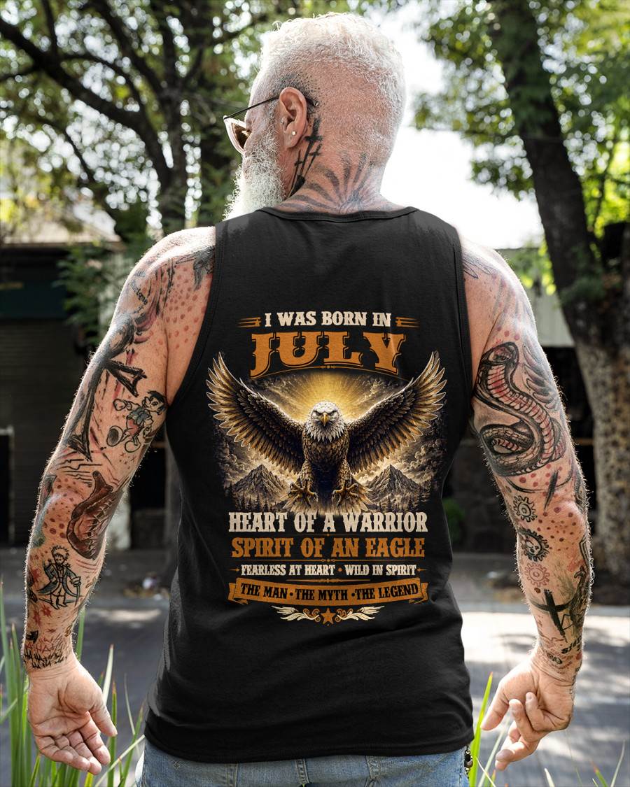 JULY BORN WARRIOR EAGLE SHIRT DESIGN - FOR MAN - TLEE07 (SKU2605-225-07)