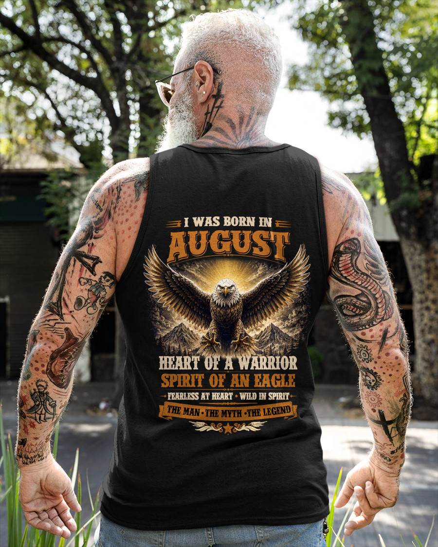 AUGUST BORN WARRIOR EAGLE SHIRT DESIGN - FOR MAN - TLEE08 (SKU2605-225-08)
