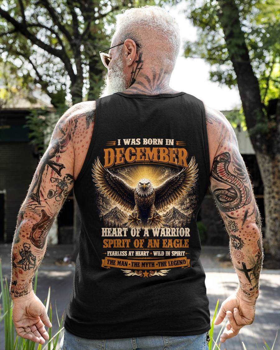 DECEMBER BORN WARRIOR EAGLE SHIRT DESIGN - FOR MAN - TLEE12 (SKU2605-225-12)