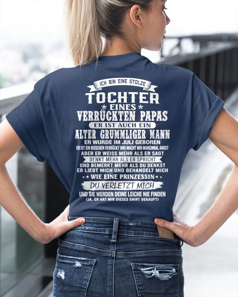 JULI / TOCHTER EINES VERRÜCKTEN PAPAS SHIRT - GESCHENK VOM PAPA  - TLEE07 (SKU2606-230-07)