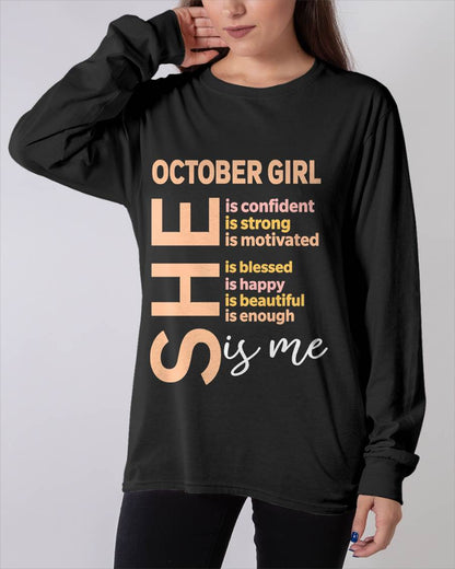 OCTOBER GIRL - SELF LOVE TYPOGRAPHY - FOR WOMEN - TLEE10 (SKU2606-255-10)