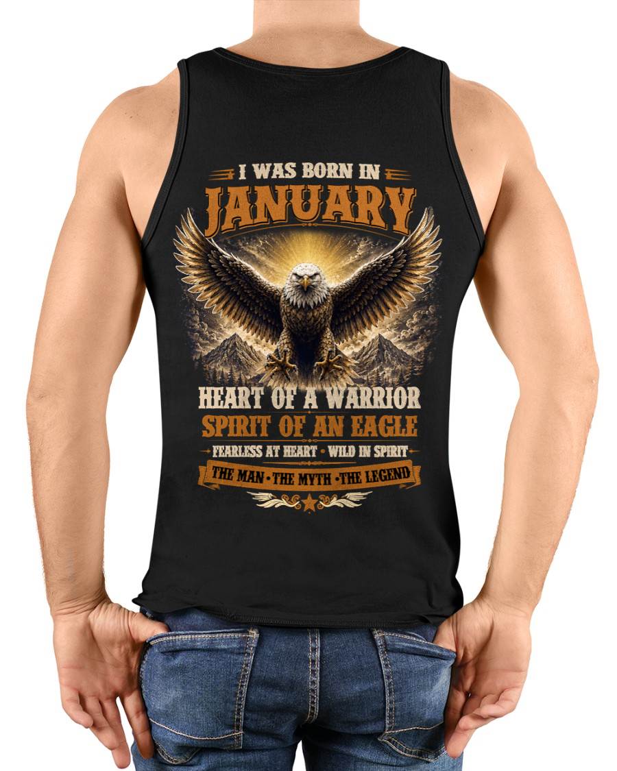 JANUARY BORN WARRIOR EAGLE SHIRT DESIGN - FOR MAN - TLEE01 (SKU2605-225-01)