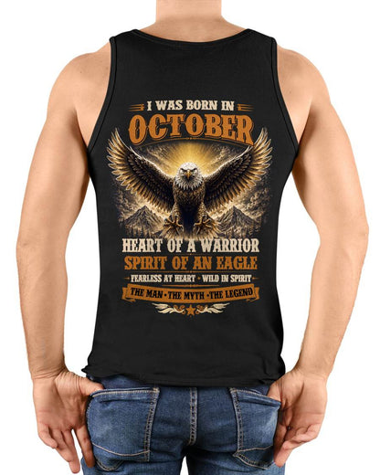 OCTOBER BORN WARRIOR EAGLE SHIRT DESIGN - FOR MAN - TLEE10 (SKU2605-225-10)