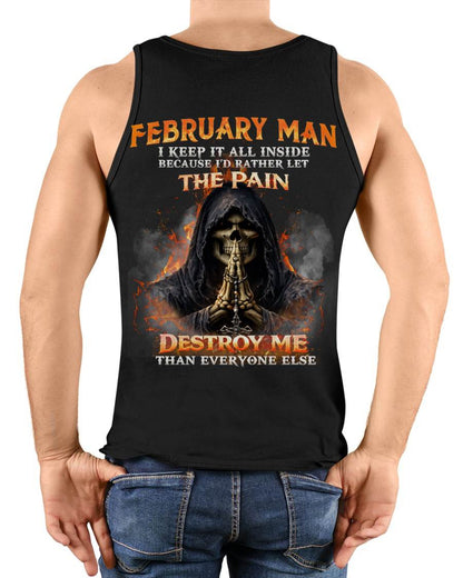 FEBRUARY MAN SKULL SHIRT – I KEEP IT ALL INSIDE DARK GOTHIC T-SHIRT - FOR MAN - TLEE02 (SKU2604-136-02)
