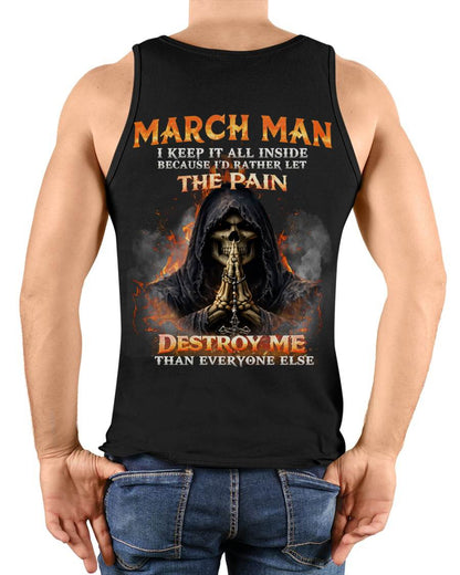MARCH MAN SKULL SHIRT – I KEEP IT ALL INSIDE DARK GOTHIC T-SHIRT - FOR MAN - TLEE03 (SKU2604-136-03)
