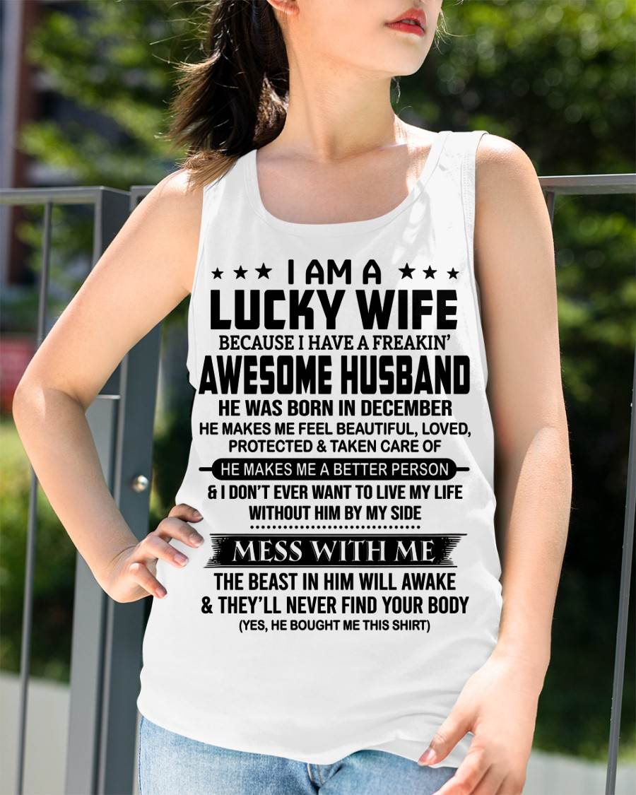 DECEMBER BORN HUSBAND'S LUCKY WIFE - FROM HUSBAND - TLEE12 (SKU2605-97-12)