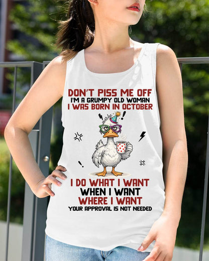 OCTOBER BORN – FEISTY WOMAN, DON’T TEST ME, I LIVE MY WAY - FOR WOMEN - TLEE10 (SKU2603-333-10)