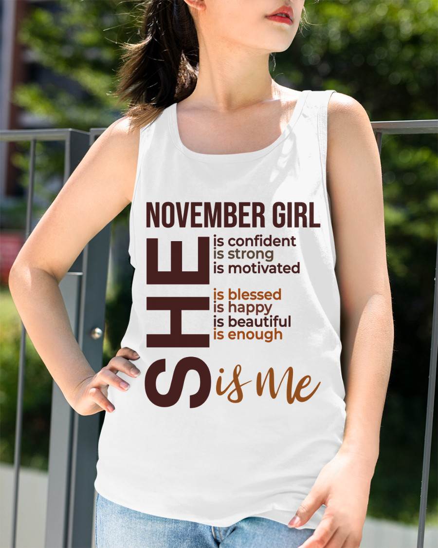 NOVEMBER BORN GIRL – CONFIDENT & STRONG - FOR WOMEN - TLEE11 (SKU2605-04-11)