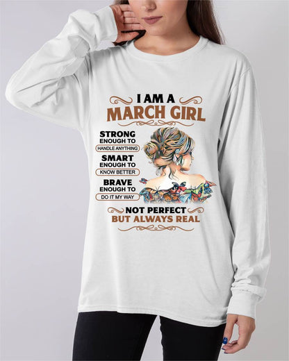 MARCH – INSPIRATIONAL WOMEN’S SHIRT NOT PERFECT BUT REAL - FOR WOMEN - TLEE03 (SKU2604-159-03)
