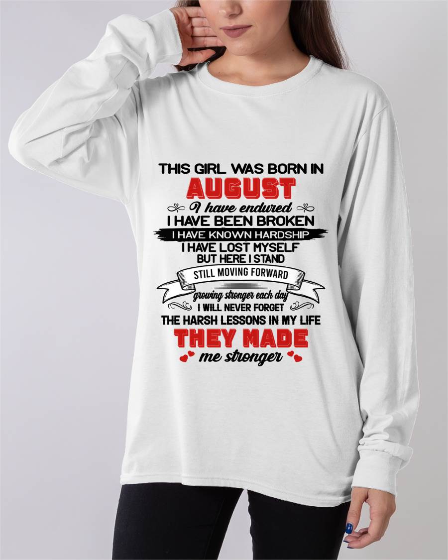 AUGUST - EVERY HARD LESSON MADE ME STRONGER - FOR WOMEN - TLEE08 (SKU2602-22-08)