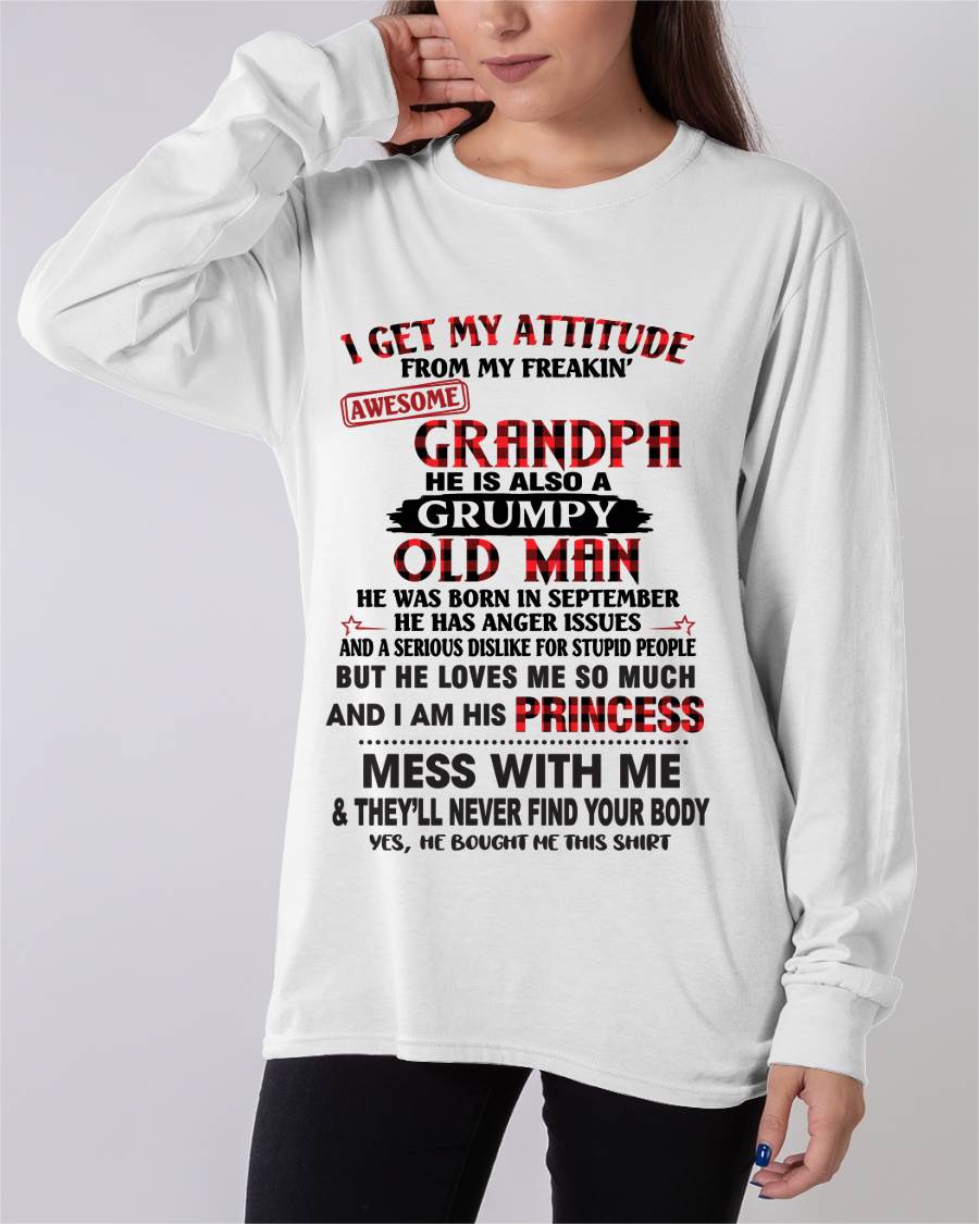SEPTEMBER - I GET MY ATTITUDE FROM MY FREAKIN’ AWESOME GRANDPA HE IS ALSO A GRUMPY OLD MAN - FROM GRANDPA - TLEE09 (SKU2603-36-09)