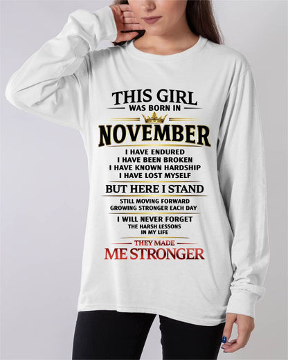 NOVEMBER - THE LESSONS HURT, BUT THEY MADE ME STRONGER - FOR WOMEN - TLEE11 (SKU2602-217-11)