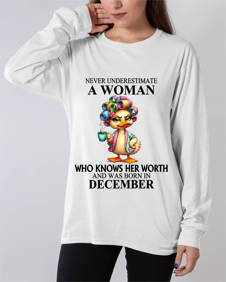 DECEMBER – NEVER UNDERESTIMATE A WOMAN WHO KNOWS HER WORTH - FOR WOMEN - TLEE12 (SKU2604-56-12)