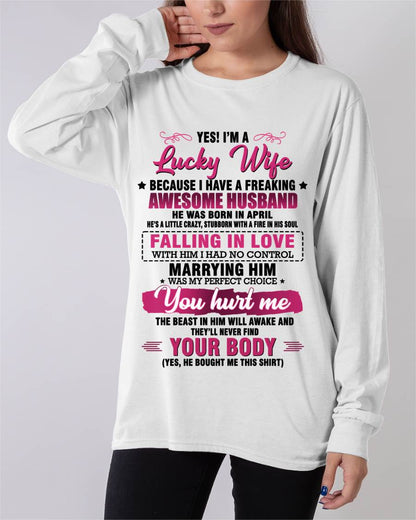 APRIL - YES! I’M A LUCKY WIFE BECAUSE I HAVE A FREAKING AWESOME HUSBAND - FROM HUSBAND - TLEE04 (SKU26T-01-08-04)