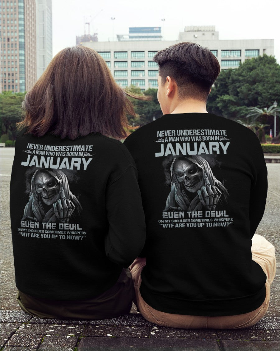 JANUARY - NEVER UNDERESTIUNDER A MAN - T-SHIRT FOR MAN - TLEE01 (SKU08-05-01)
