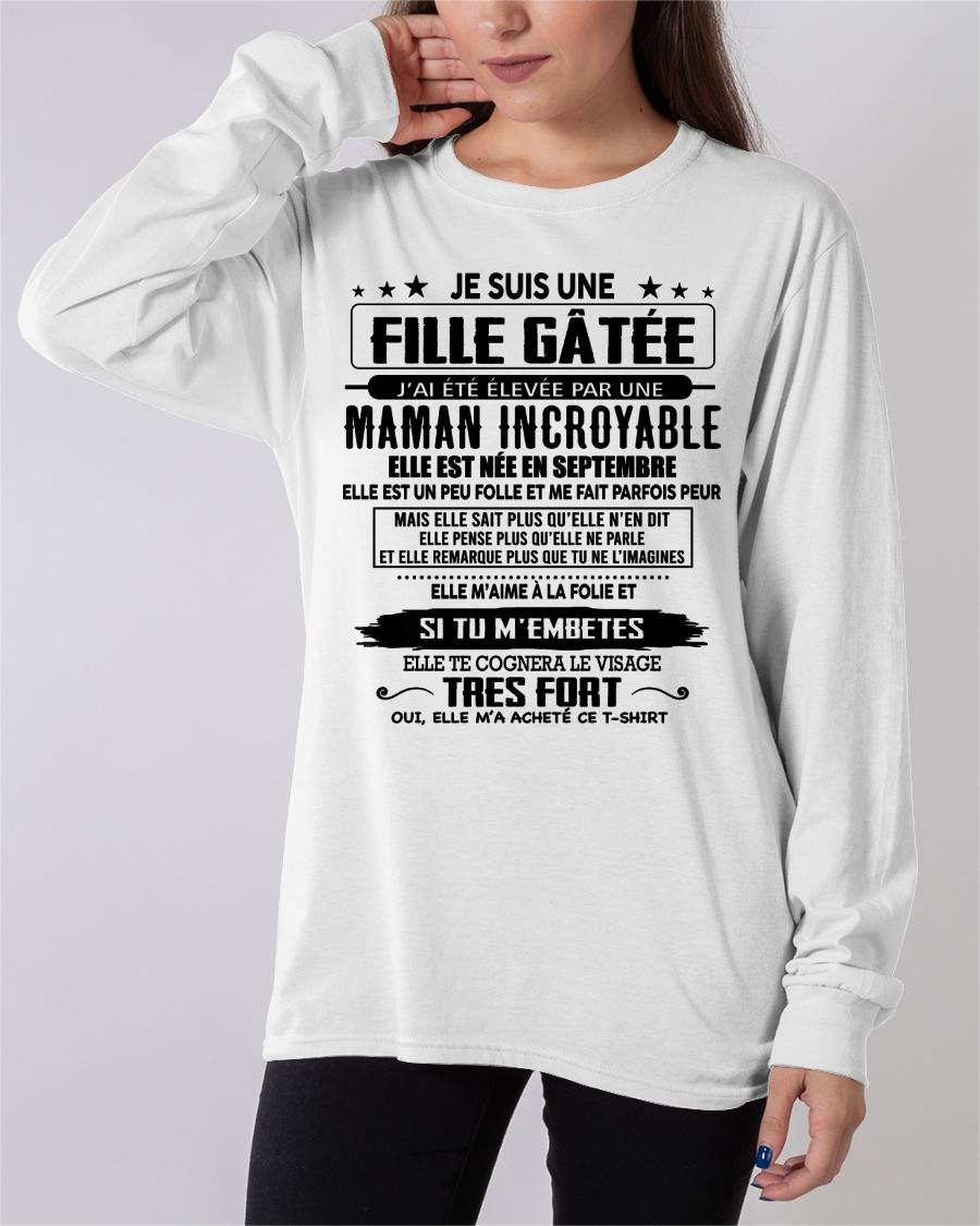 SEPTEMBRE - T-SHIRT JE SUIS UNE FILLE CHANCEUSE – CADEAU TOUCHANT DE MAMAN INCROYABLE - fr09 / TLEE09 (SKU26T-0190-09)