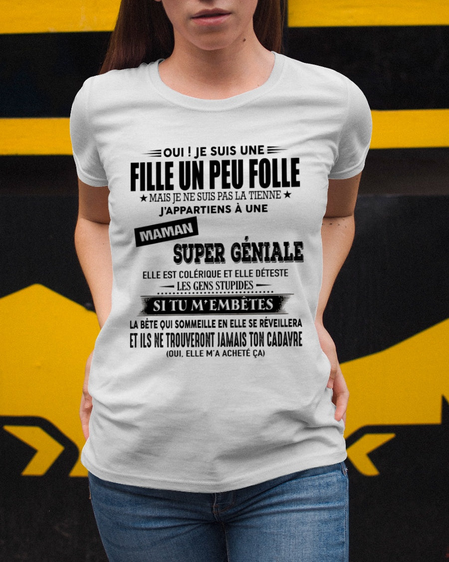 T-SHIRT JE SUIS UNE FILLE CHANCEUSE – CADEAU TOUCHANT DE MAMAN INCROYABLE - fr00 / TLEE00