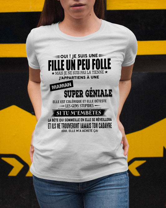 T-SHIRT JE SUIS UNE FILLE CHANCEUSE – CADEAU TOUCHANT DE MAMAN INCROYABLE - fr00 / TLEE00