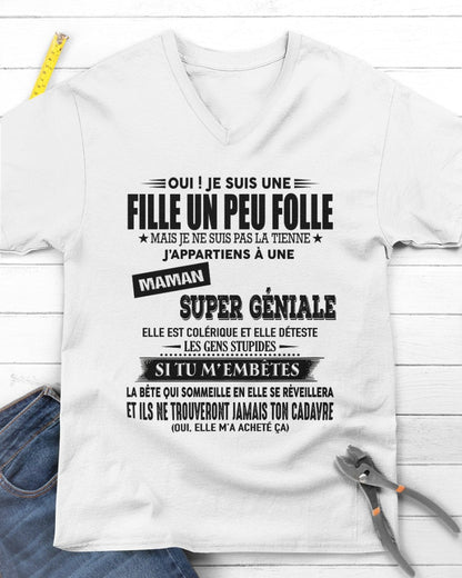 T-SHIRT JE SUIS UNE FILLE CHANCEUSE – CADEAU TOUCHANT DE MAMAN INCROYABLE - fr00 / TLEE00