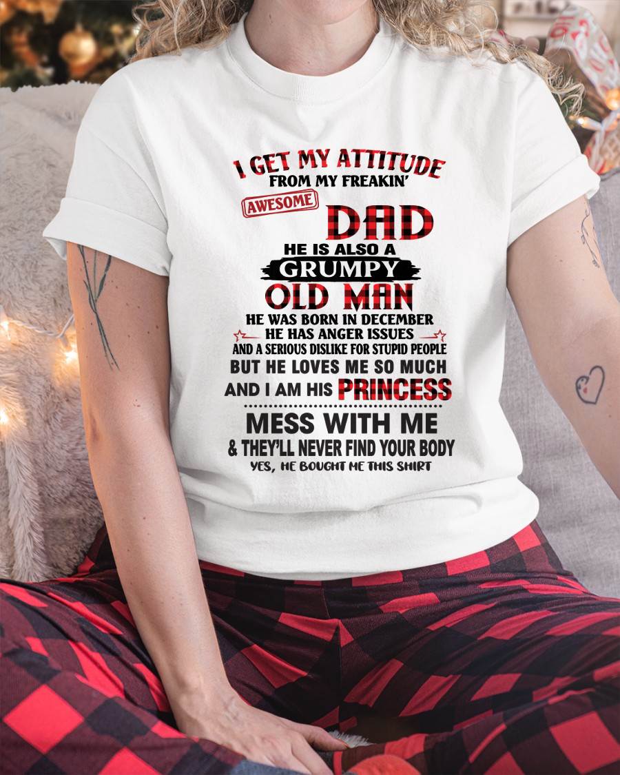 DECEMBER - I GET MY ATTITUDE FROM MY FREAKIN' AWESOME DAD - FROM DAD - TLEE12 (SKU2603-78-12)